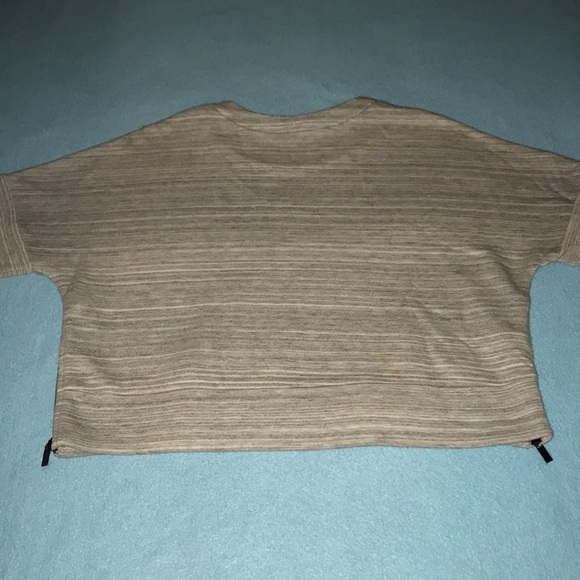 DEREK LAM 10 CROSBY gray short sleeve crop zipper sides heavyweight NEW size M - Picture 2 of 9